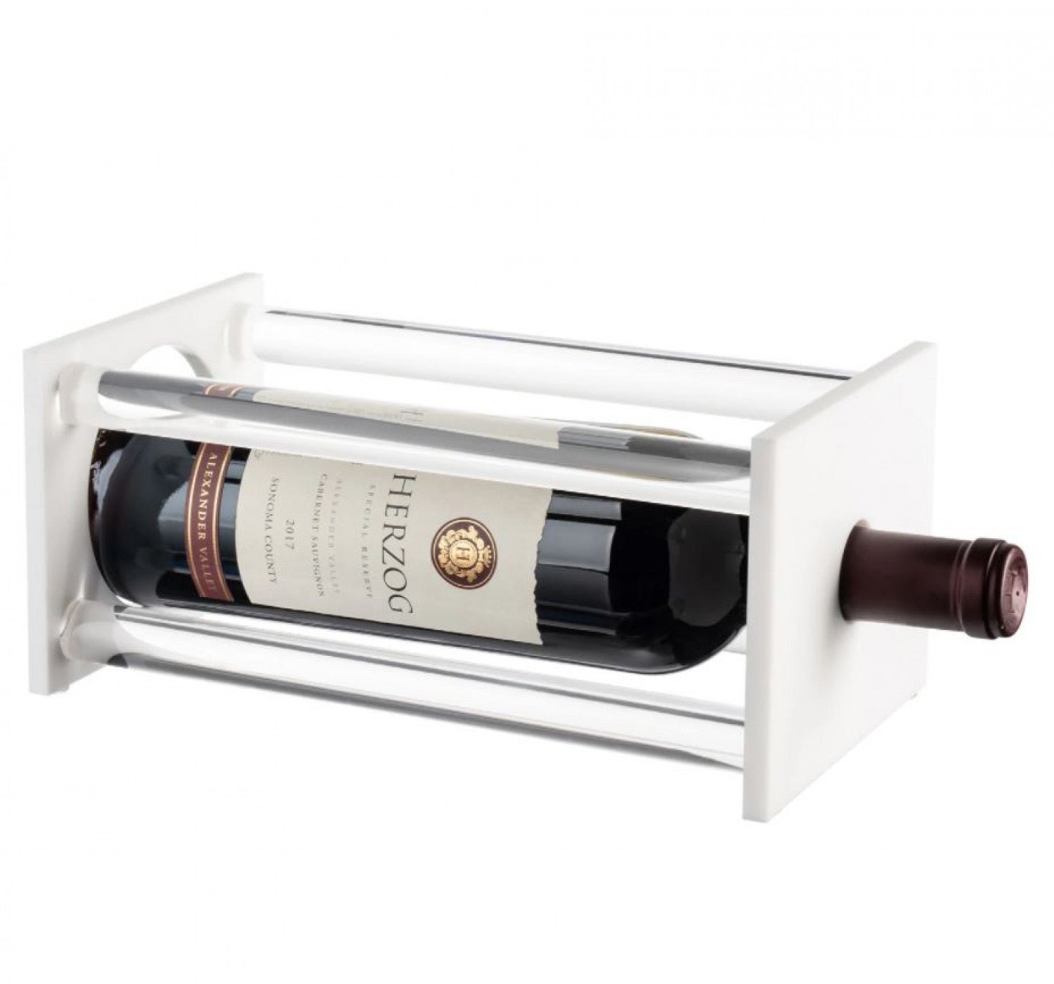 Waterdale Dowel Wine Stand white / clear