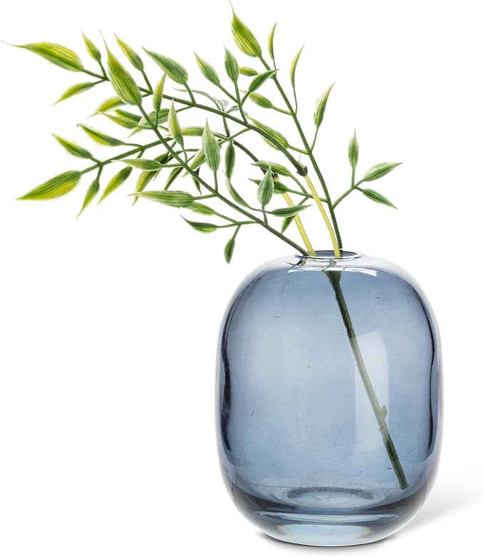 Abbott Collection Medium Barrel Bud Vase Dark Blue - Glass (4.5" H)