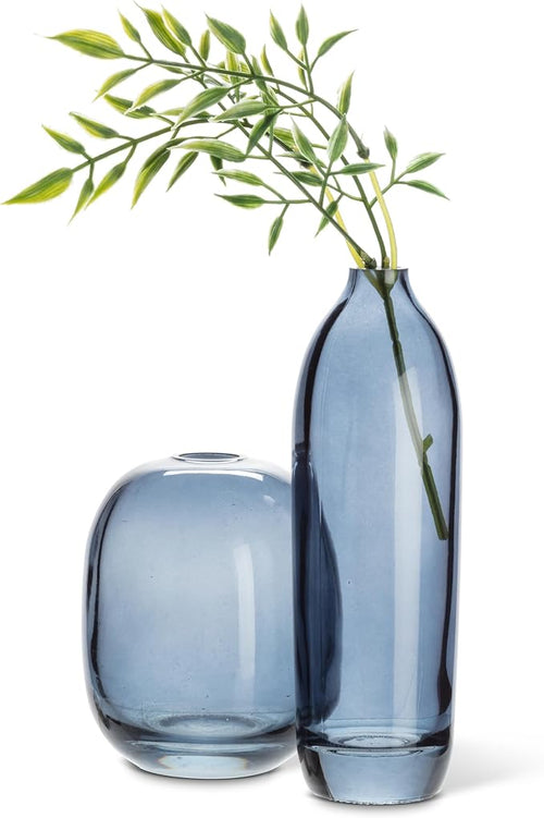 Abbott Collection Medium Barrel Bud Vase Dark Blue - Glass (4.5" H)