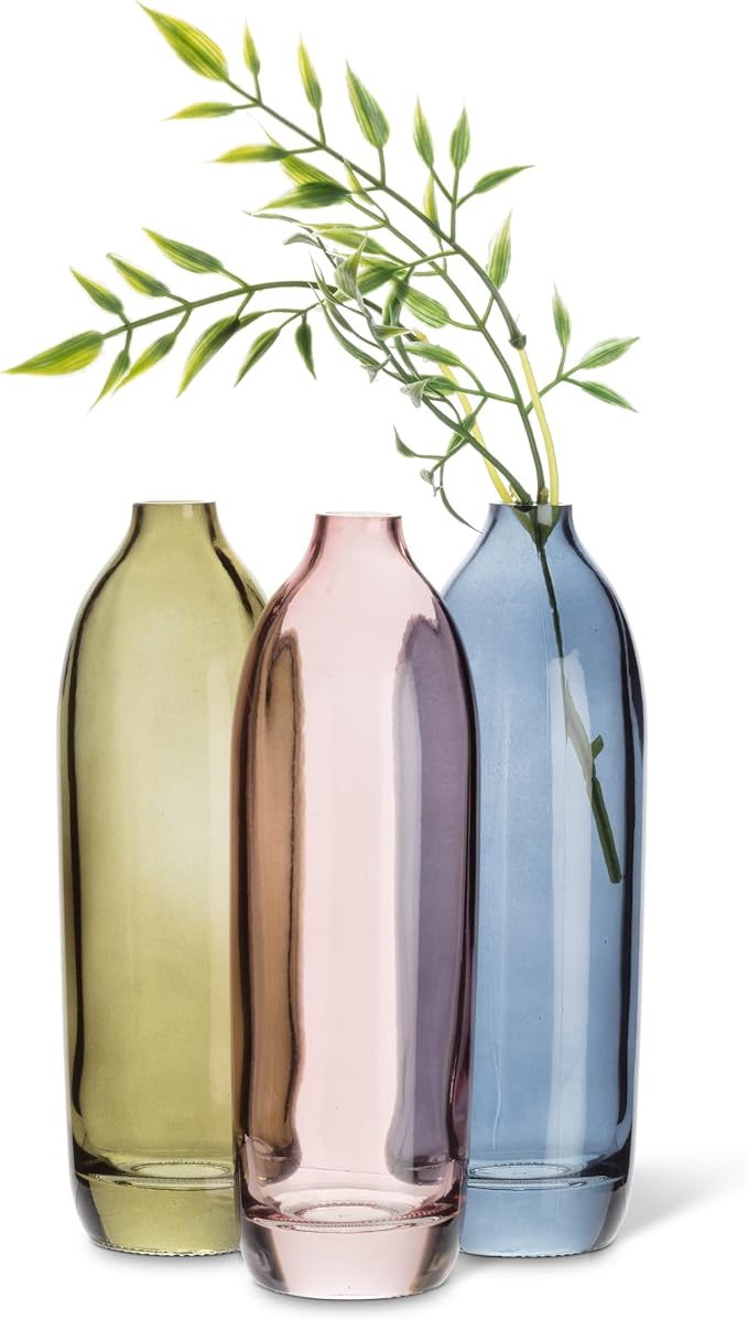 Abbott Collection Tall Bud Vase Moss Green - Glass (7.5" H)