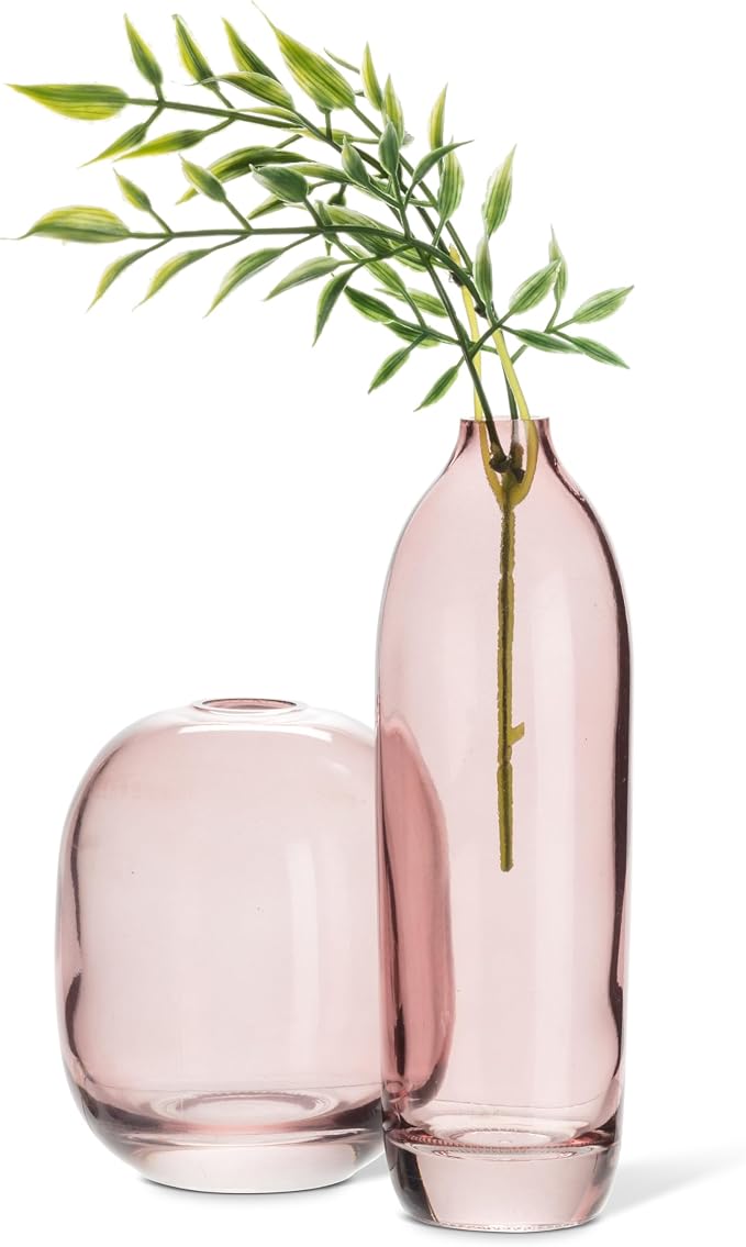 Abbott Collection Medium Barrel Bud Vase Dark Rose - Glass (4.5" H)