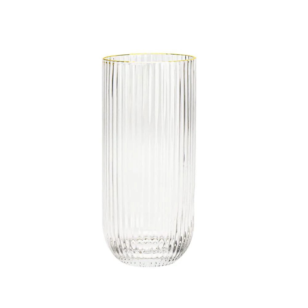 Luxe Ribbed Highball Glasses 6pk