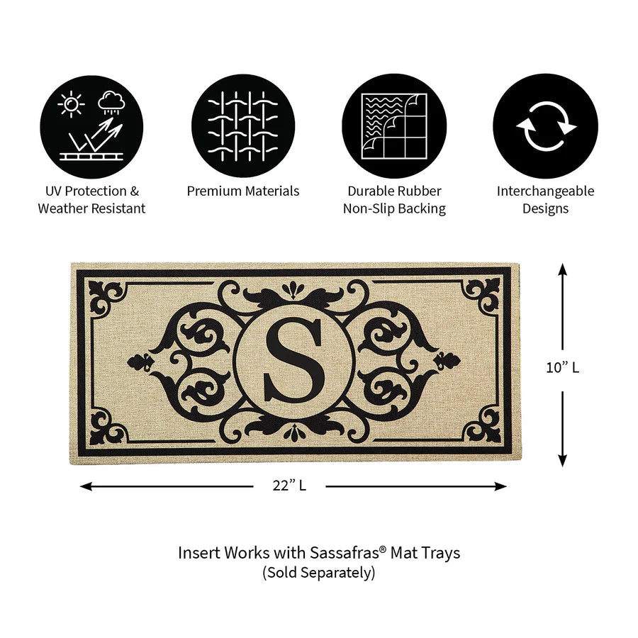 Monogrammed Door Mat Insert, 22" x 10"