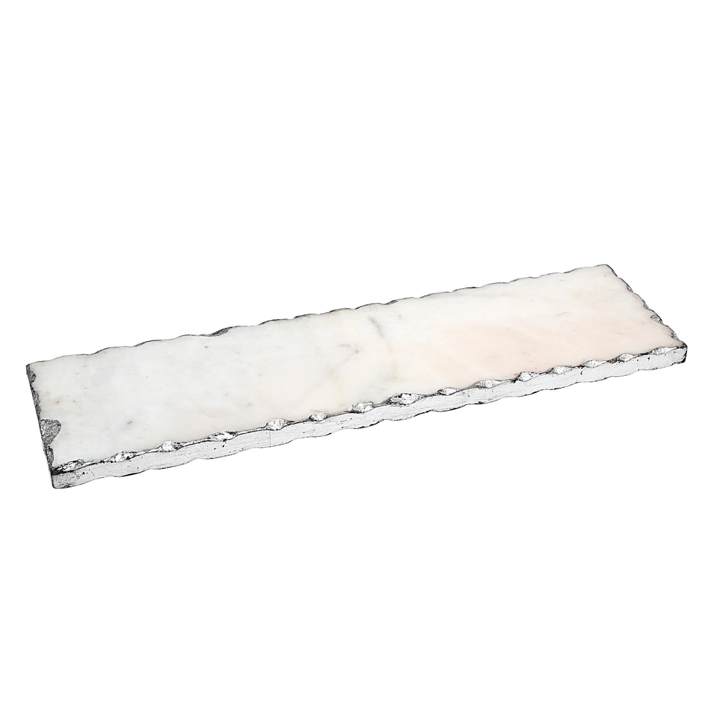 Marble Silver Edge Rectangle tray, 18''x5''