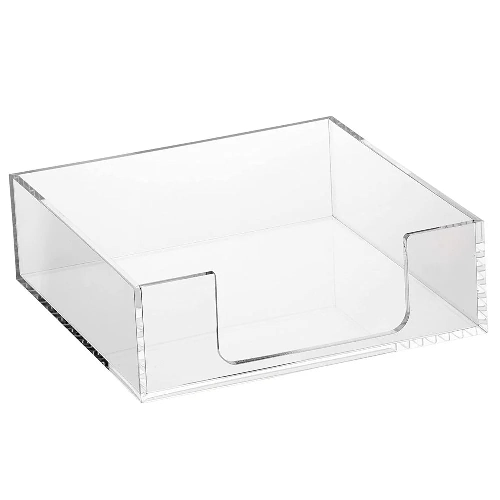 Lucite Napkin Holder Set with 6 Napkin Rings