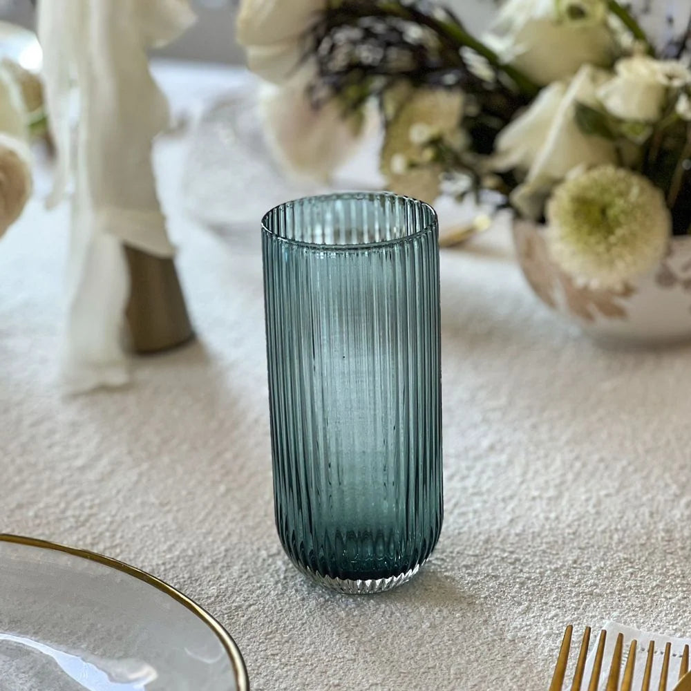 Luxe Ribbed Highball Glasses 6pk