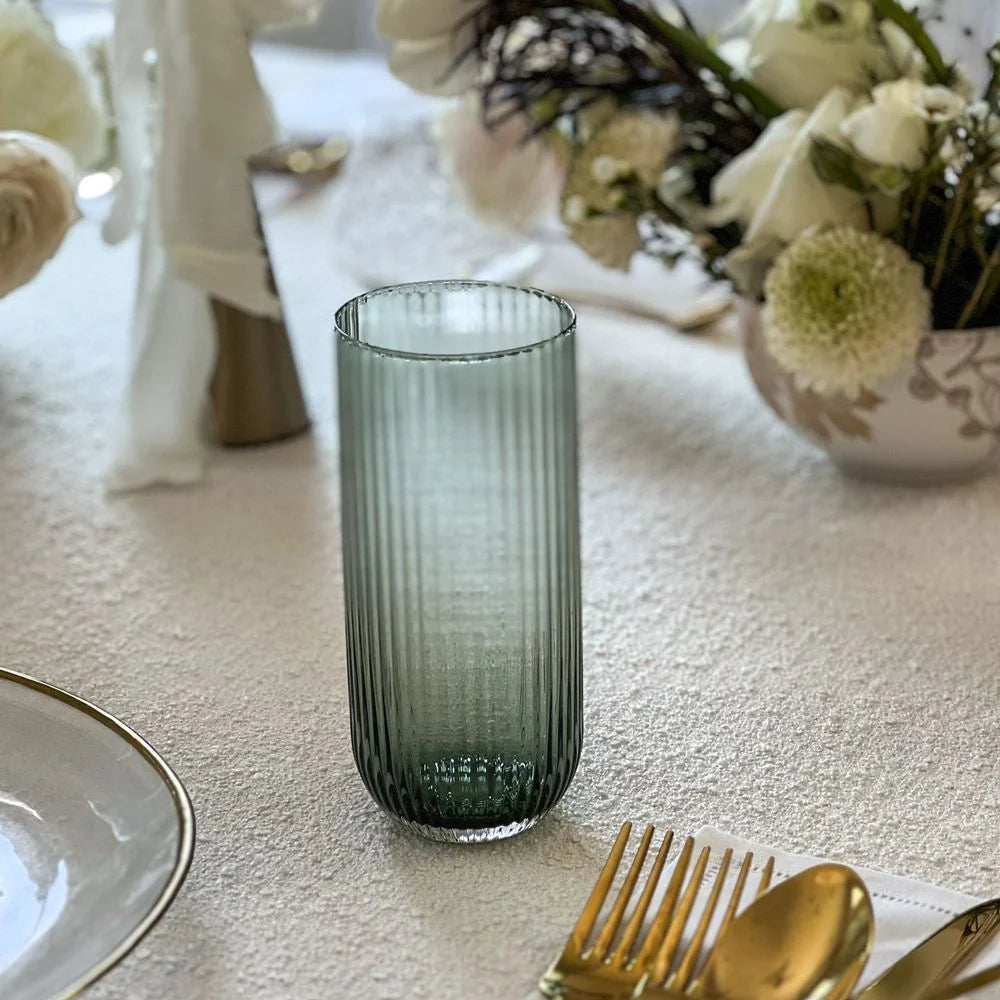 Luxe Ribbed Highball Glasses 6pk