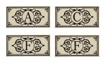 Monogrammed Door Mat Insert, 22" x 10"