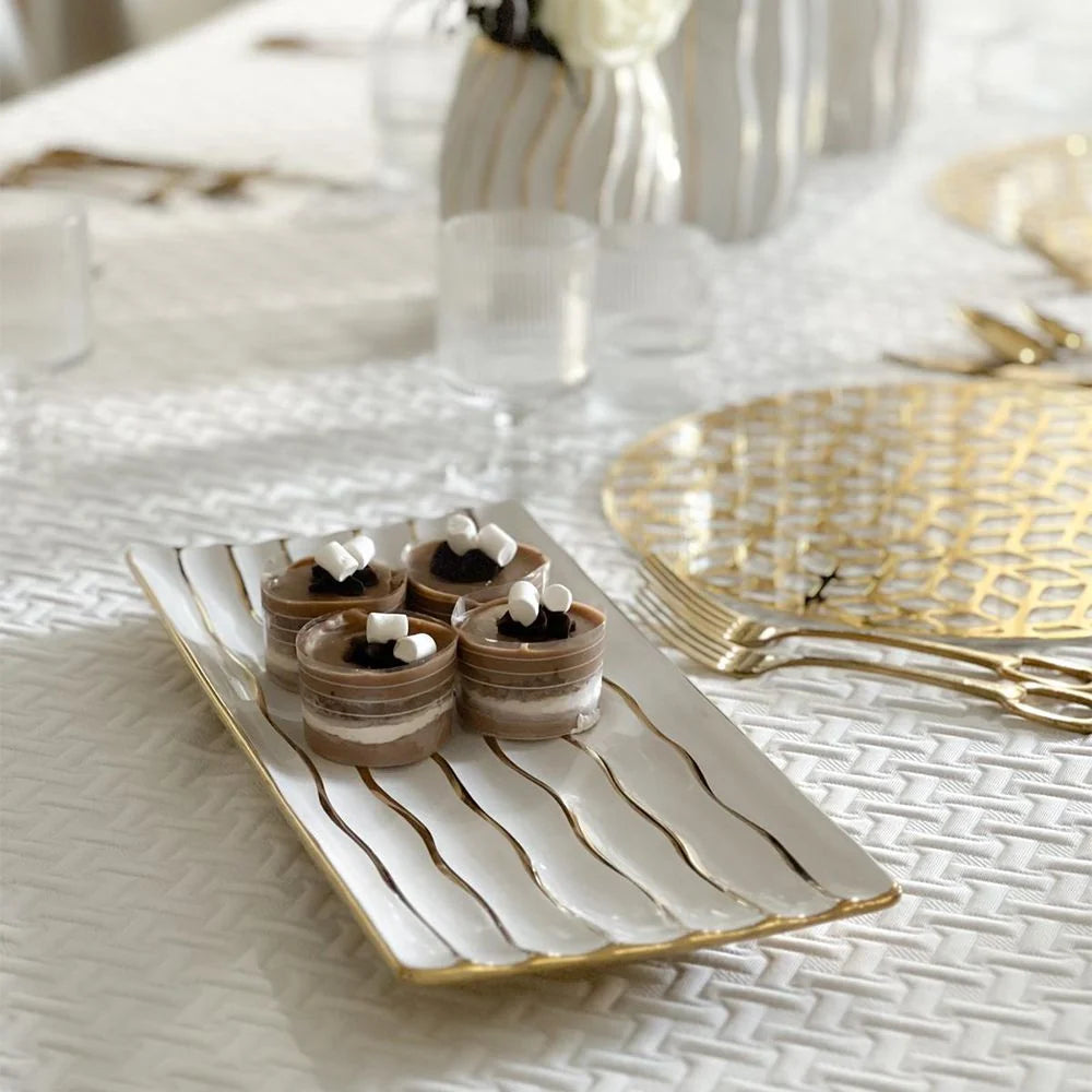 Porcelain Rectangular Tray, 15.4" x 6.9"