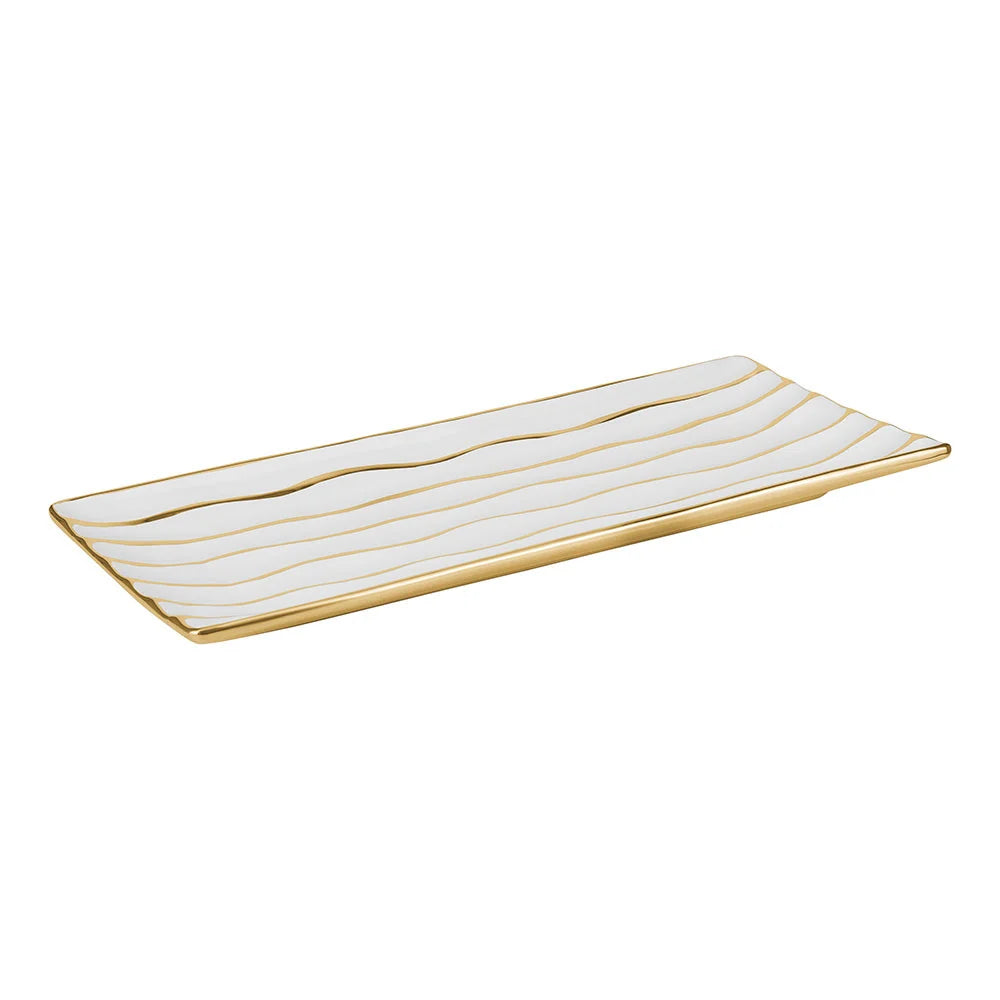 Porcelain Rectangular Tray, 15.4" x 6.9"