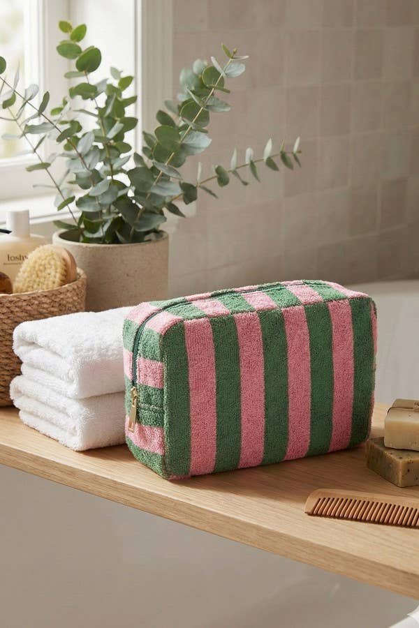 Striped Terry Cloth Pouch