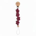 Dark Pink Burgundy Pacifier Clip - Mimi Engraved