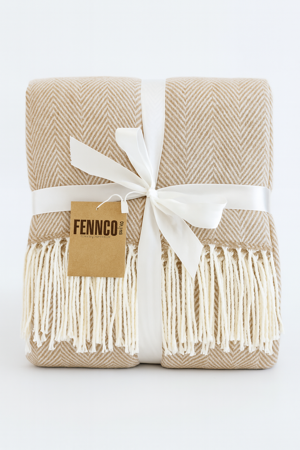 Herringbone Throw Blanket with Fringe
