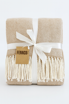 Herringbone Throw Blanket with Fringe