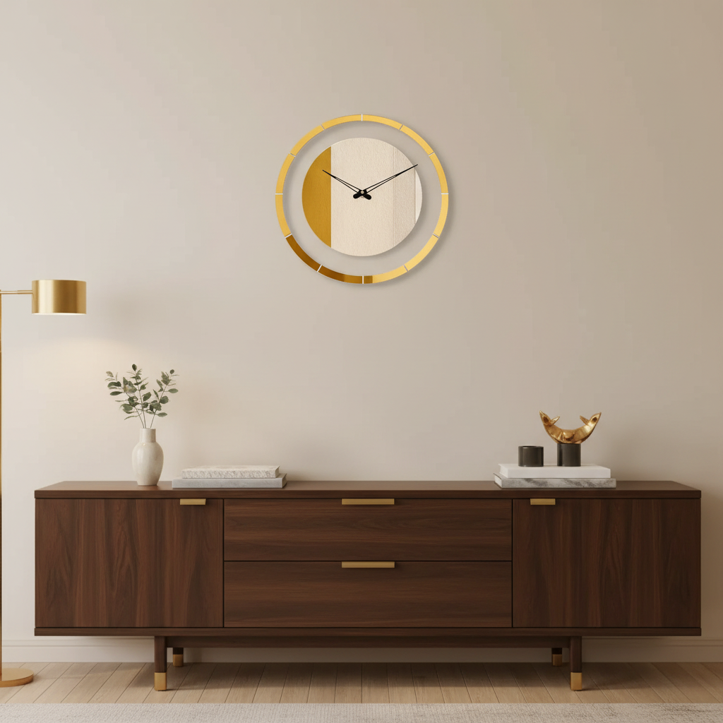 Gold Circle Clock - Clear/Transparent