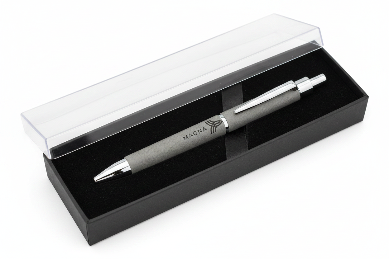 Grey Pen in Black and Clear Gift Box