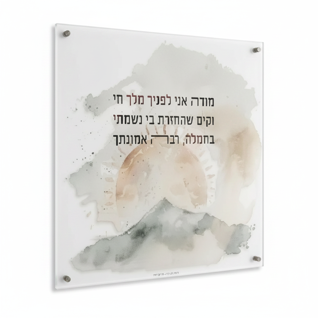Hebrew Prayer Acrylic Panel - Slight Slant