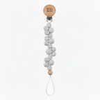 Light Grey Marbled Pacifier Clip - Eli Engraved