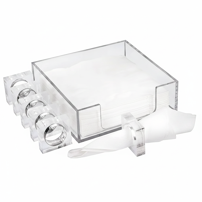 Lucite Napkin Holder Set - Clean Listing
