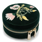 Wolf Zoe Travel Round Jewelry Case, Forest Green