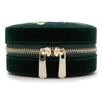 Wolf Zoe Travel Round Jewelry Case, Forest Green