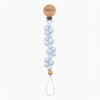 Very Pale Icy Blue Pacifier Clip - Meir Engraved