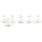 Classic Glass Cups & Saucers, 4.4oz, set of 6