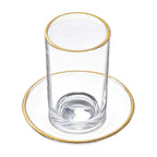 Waterdale Glass Cups and Saucers Set of 6 5.6 oz, Gold