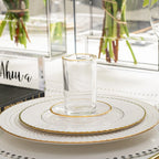 Waterdale Glass Cups and Saucers Set of 6 5.6 oz, Gold