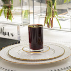 Waterdale Glass Cups and Saucers Set of 6 5.6 oz, Gold