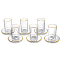 Waterdale Glass Cups and Saucers Set of 6 5.6 oz, Gold